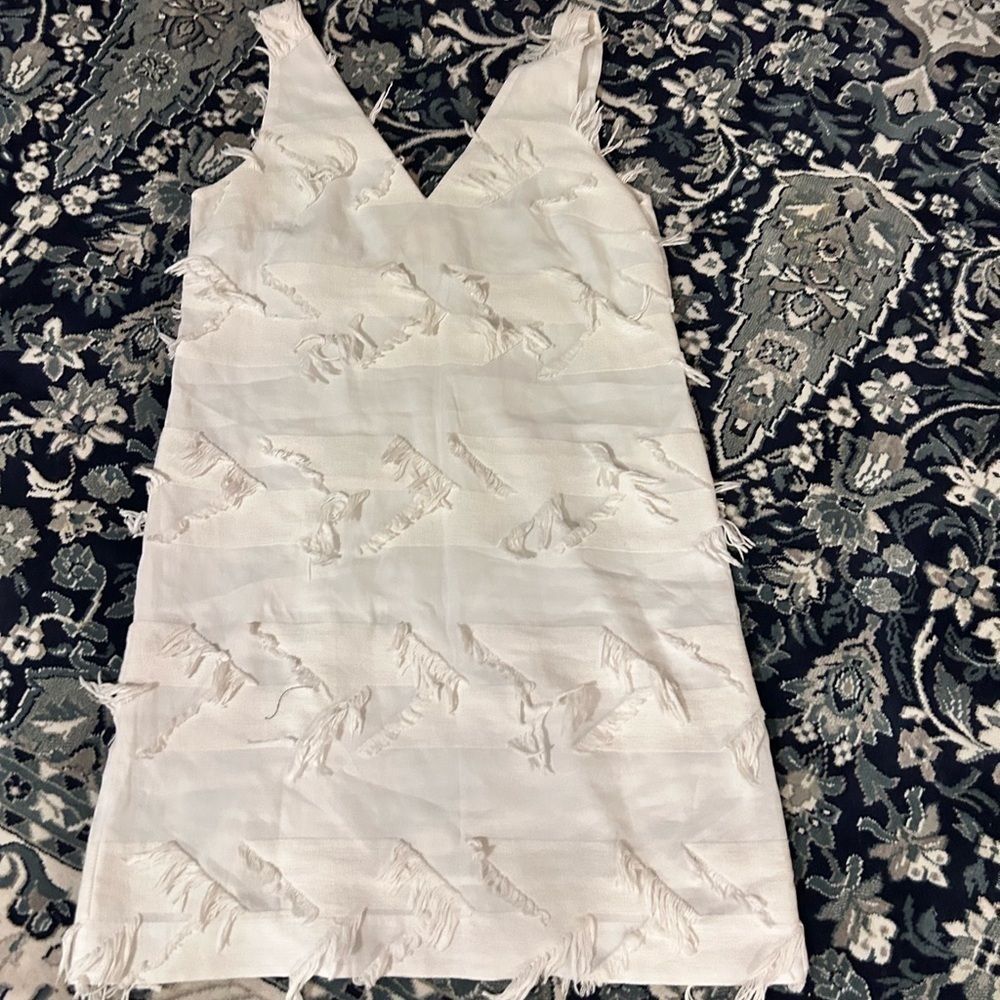 Maeve  Dainty Fairy Women’s White Fringe Sleeveless Dress
Size 2